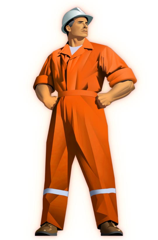 Corporate-Oilfield Worker Illustration