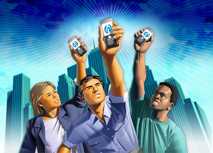 Corporate Text Message Marketing Illustration