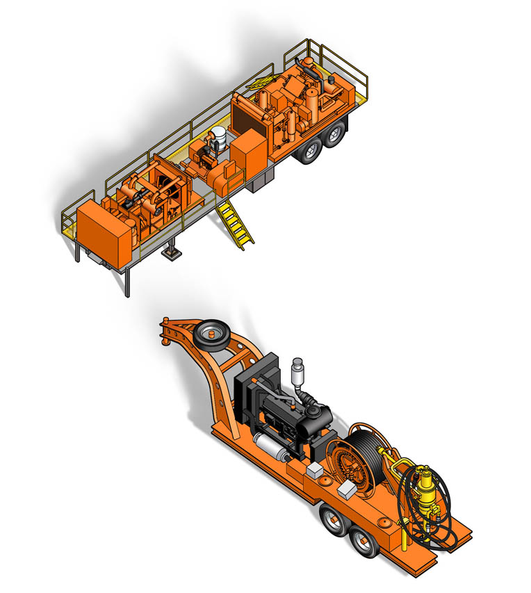 Technical-Foam Air and Swivel Trailer Illustration