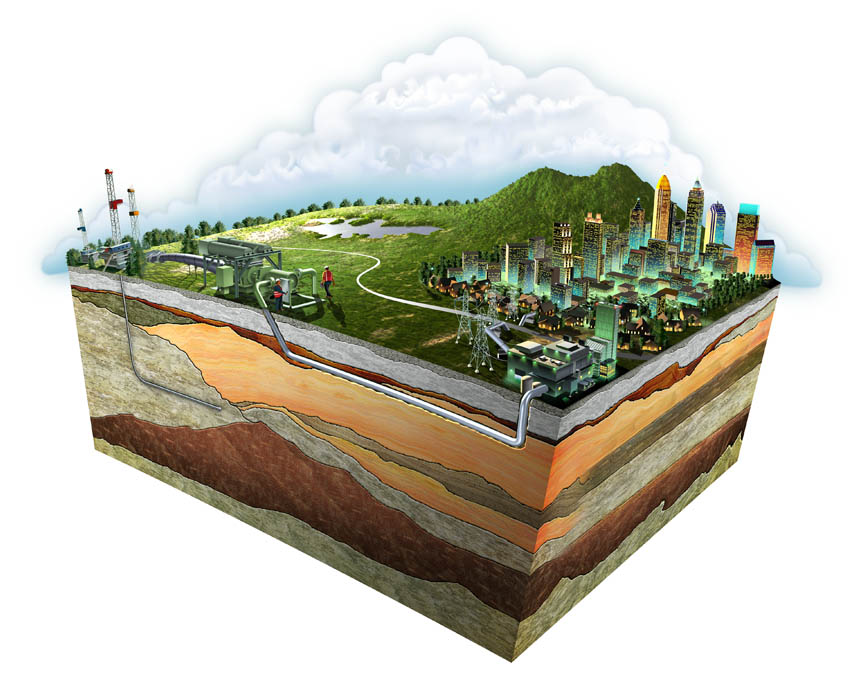 Technical-Gas Transmission Storage and Transmission Illustration