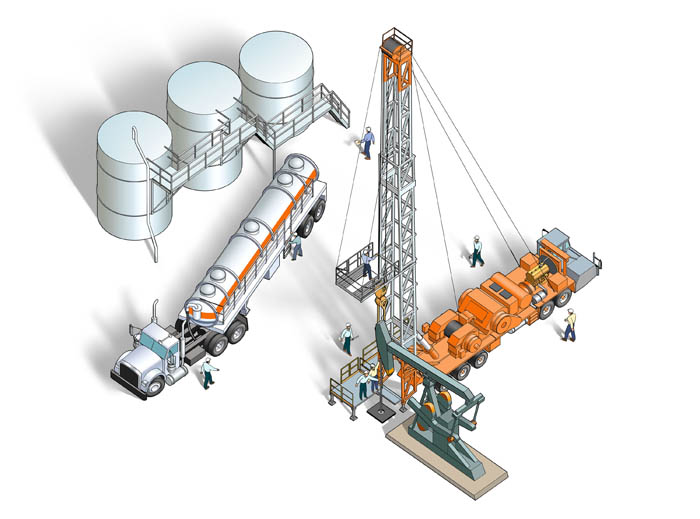 Technical-Production Workover Rig Illustration