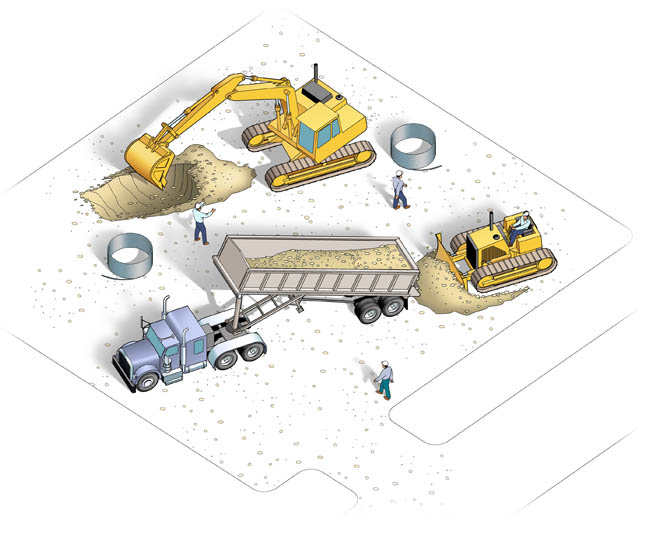 Technical-Well Site Construction Illustration